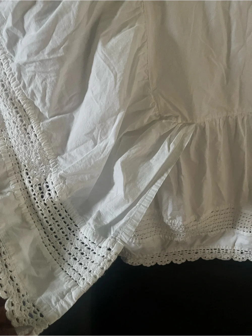 Pine Cone Hill Linen Embroidered Bed skirt